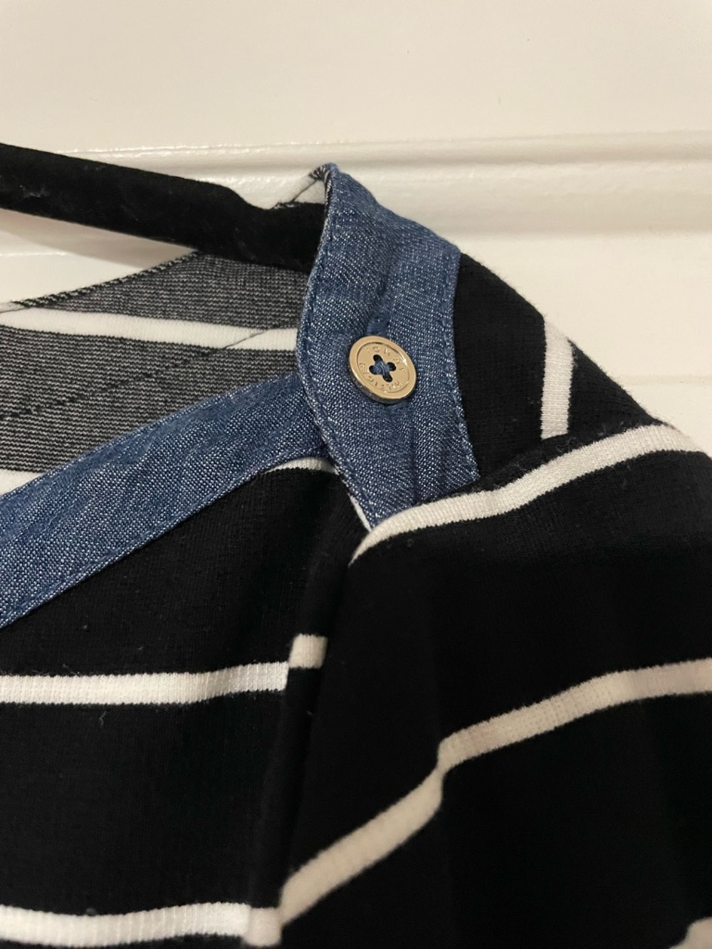 Tommy Hilfiger Black White Striped Boat Neck Dress Womens Size L - Picture 3 of 5